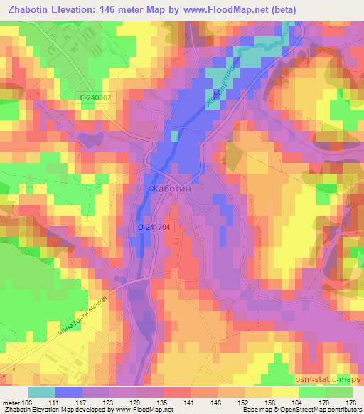 Zhabotin,Ukraine Elevation Map