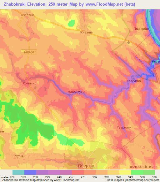 Zhabokruki,Ukraine Elevation Map