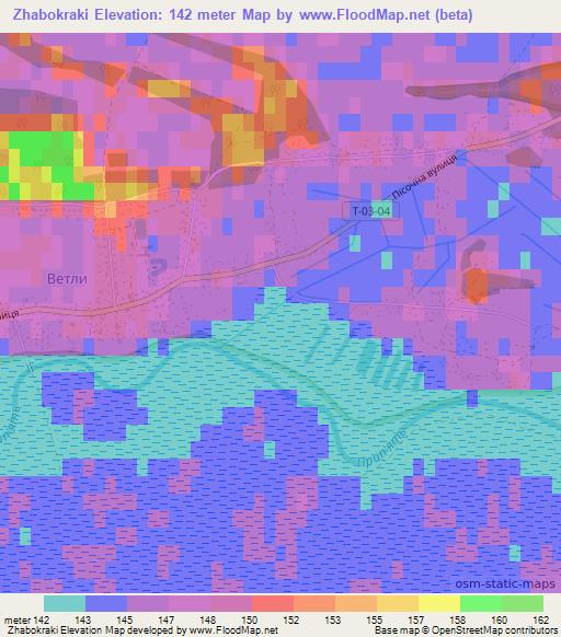 Zhabokraki,Ukraine Elevation Map