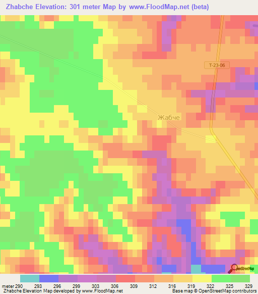 Zhabche,Ukraine Elevation Map