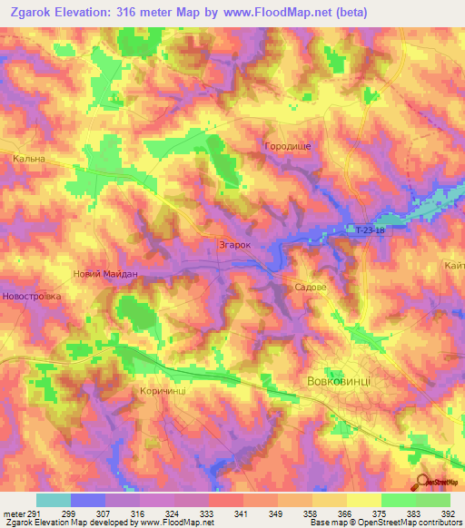 Zgarok,Ukraine Elevation Map
