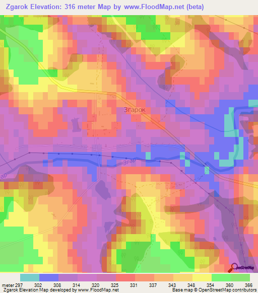 Zgarok,Ukraine Elevation Map