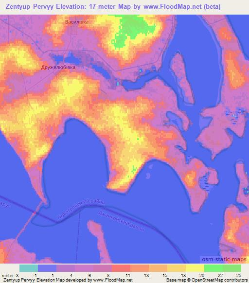 Zentyup Pervyy,Ukraine Elevation Map