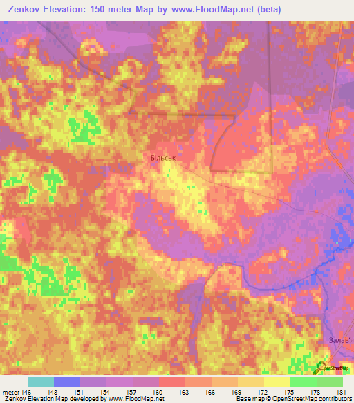 Zenkov,Ukraine Elevation Map