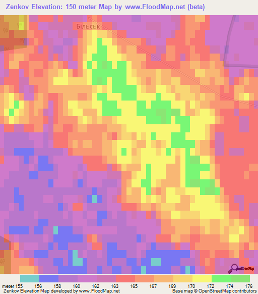 Zenkov,Ukraine Elevation Map