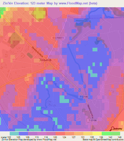 Zin'kiv,Ukraine Elevation Map