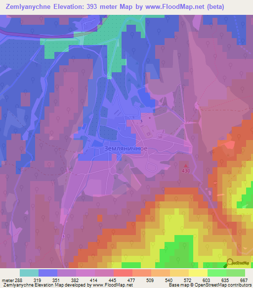 Zemlyanychne,Ukraine Elevation Map