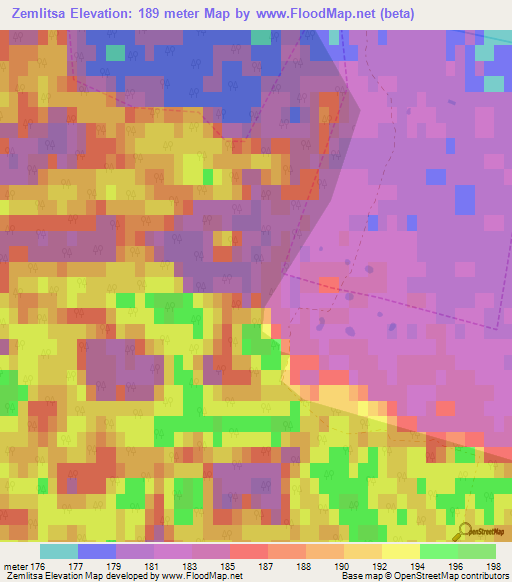 Zemlitsa,Ukraine Elevation Map