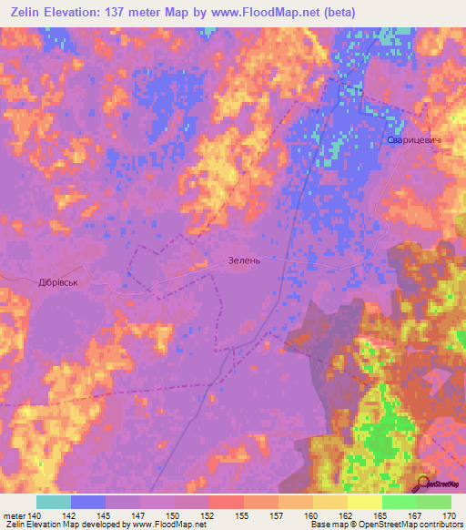 Zelin,Ukraine Elevation Map