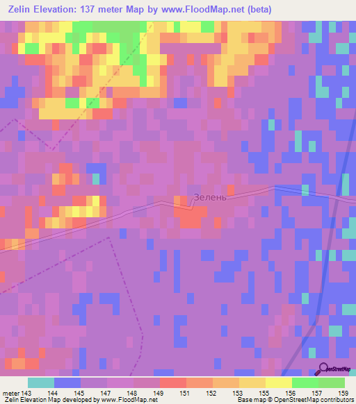 Zelin,Ukraine Elevation Map