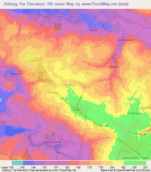Zelenyy Yar,Ukraine Elevation Map