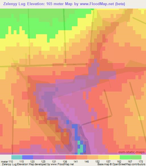 Zelenyy Lug,Ukraine Elevation Map