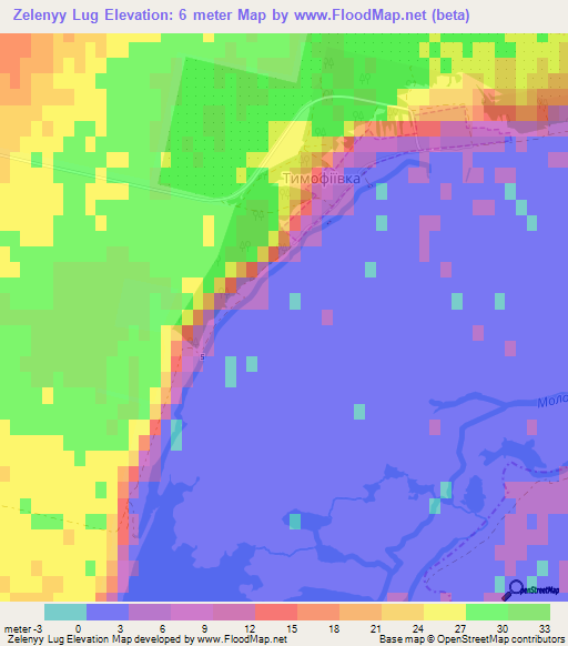 Zelenyy Lug,Ukraine Elevation Map
