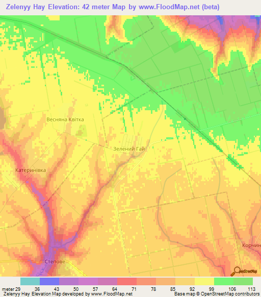 Zelenyy Hay,Ukraine Elevation Map