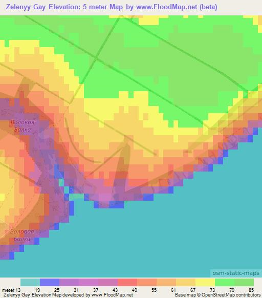 Zelenyy Gay,Ukraine Elevation Map