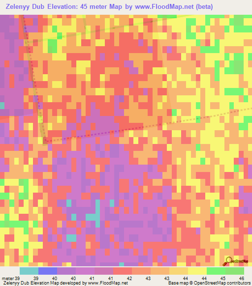 Zelenyy Dub,Ukraine Elevation Map