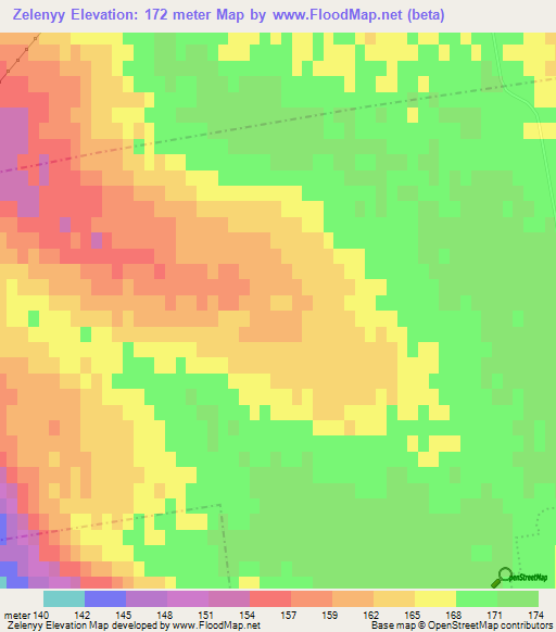 Zelenyy,Ukraine Elevation Map