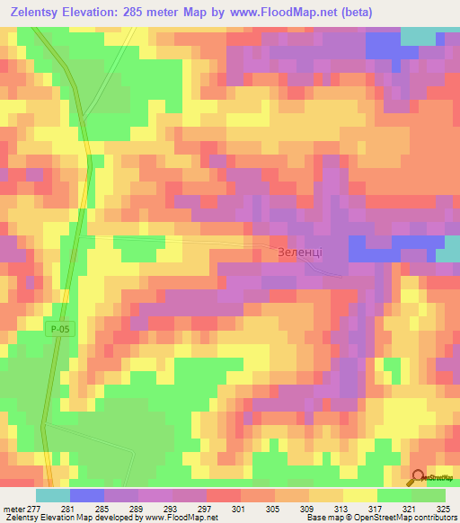 Zelentsy,Ukraine Elevation Map