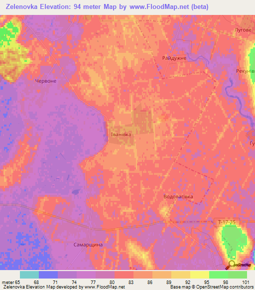 Zelenovka,Ukraine Elevation Map