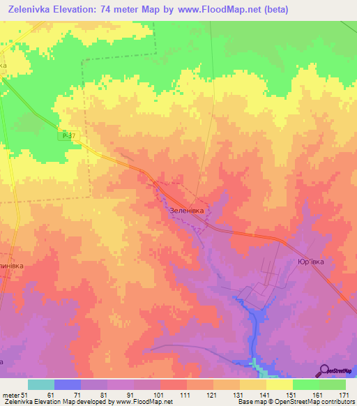 Zelenivka,Ukraine Elevation Map