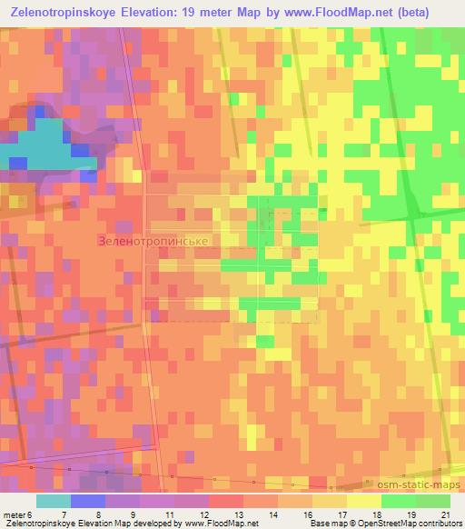 Zelenotropinskoye,Ukraine Elevation Map