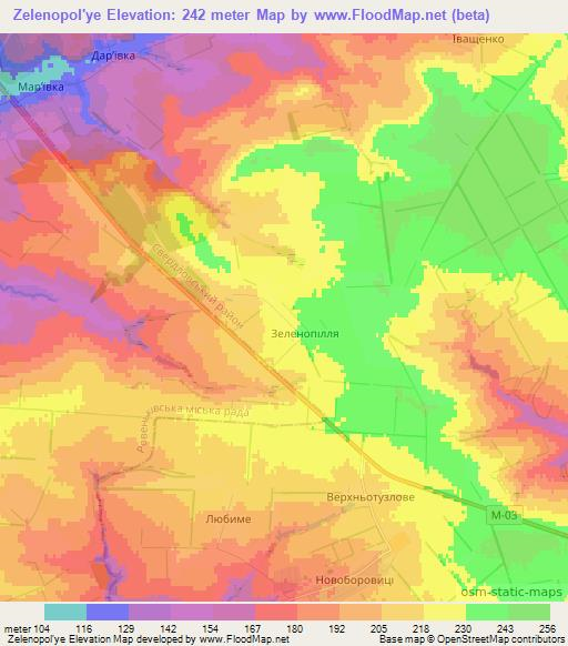 Zelenopol'ye,Ukraine Elevation Map