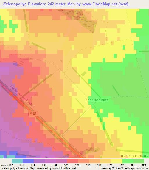 Zelenopol'ye,Ukraine Elevation Map