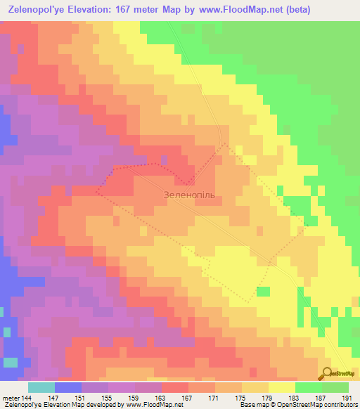 Zelenopol'ye,Ukraine Elevation Map