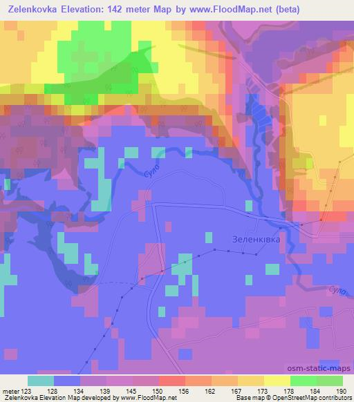 Zelenkovka,Ukraine Elevation Map