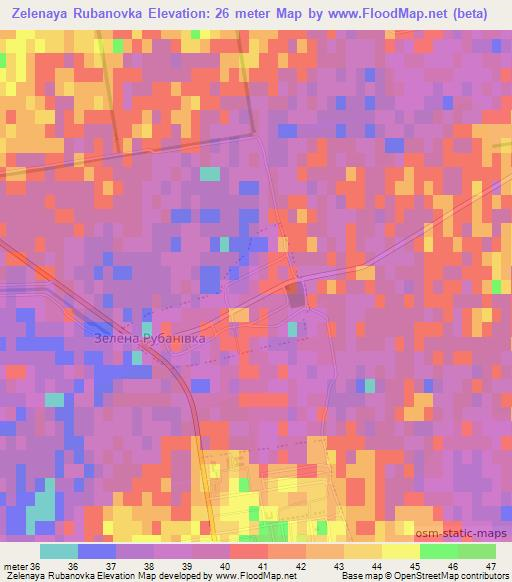 Zelenaya Rubanovka,Ukraine Elevation Map