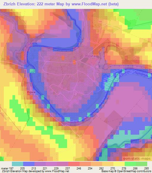 Zbrizh,Ukraine Elevation Map