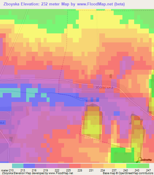 Zboyska,Ukraine Elevation Map