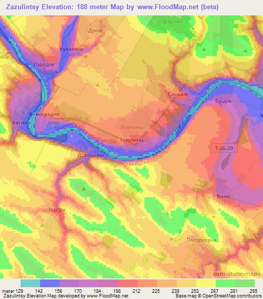 Zazulintsy,Ukraine Elevation Map