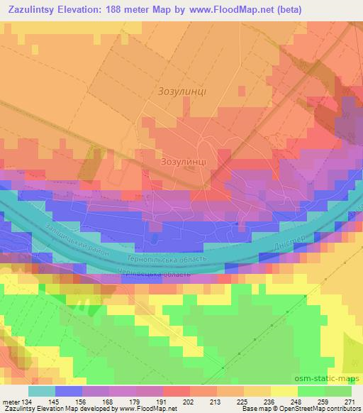 Zazulintsy,Ukraine Elevation Map