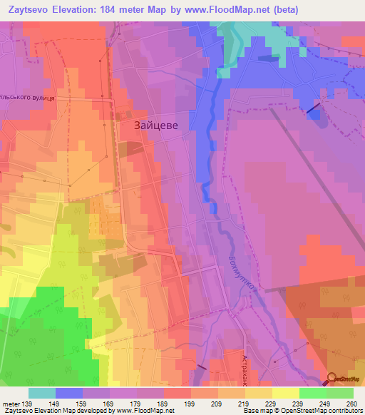 Zaytsevo,Ukraine Elevation Map