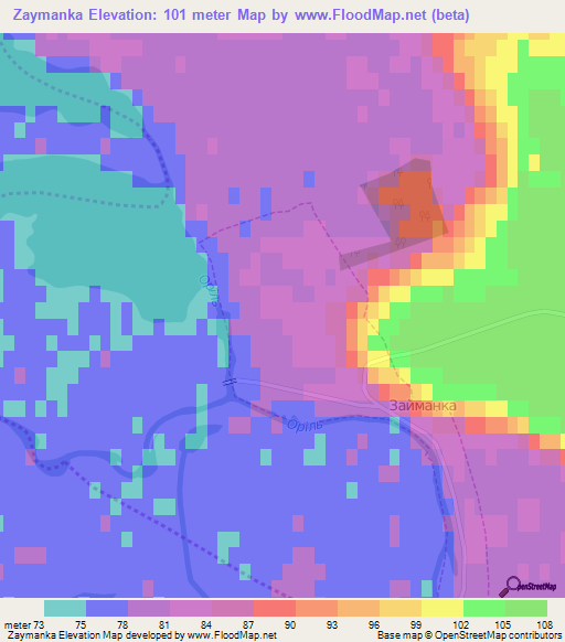 Zaymanka,Ukraine Elevation Map