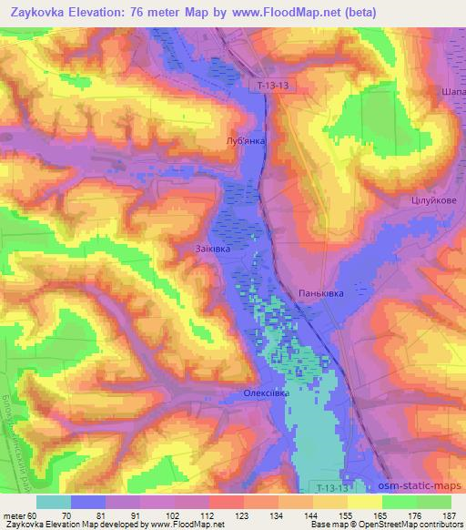 Zaykovka,Ukraine Elevation Map