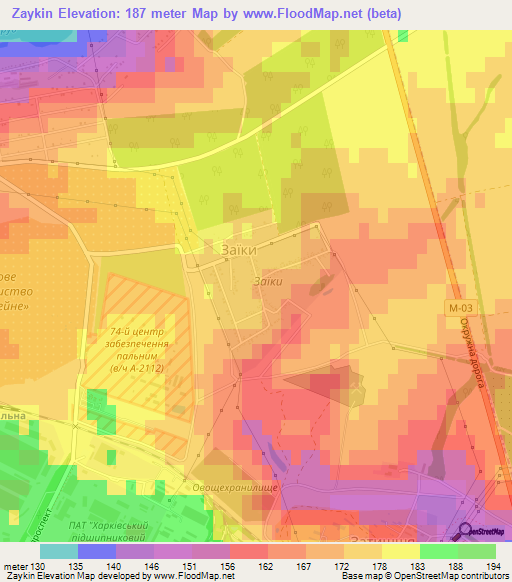 Zaykin,Ukraine Elevation Map