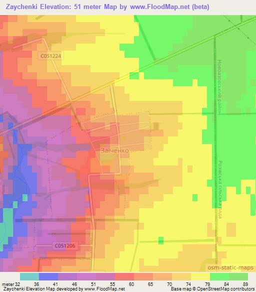 Zaychenki,Ukraine Elevation Map