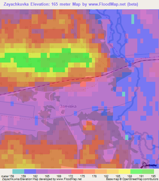 Zayachkuvka,Ukraine Elevation Map