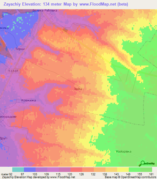 Zayachiy,Ukraine Elevation Map