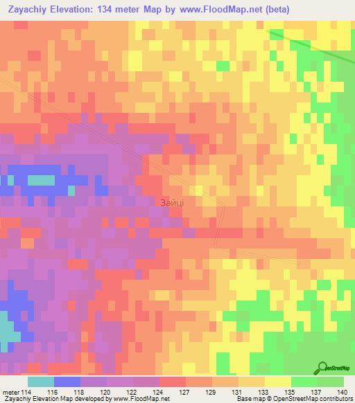 Zayachiy,Ukraine Elevation Map
