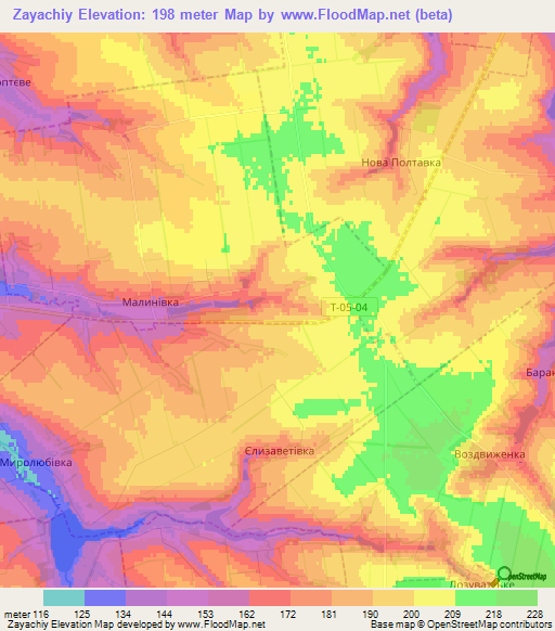 Zayachiy,Ukraine Elevation Map