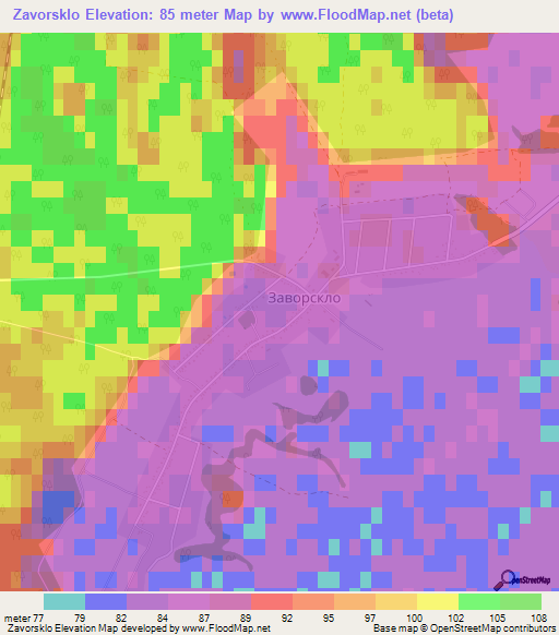 Zavorsklo,Ukraine Elevation Map