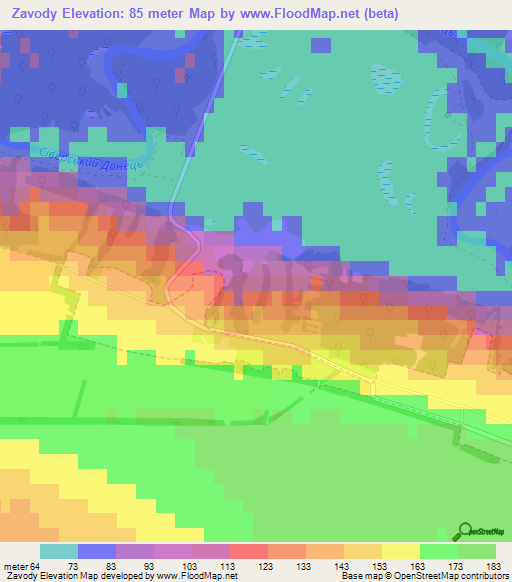 Zavody,Ukraine Elevation Map