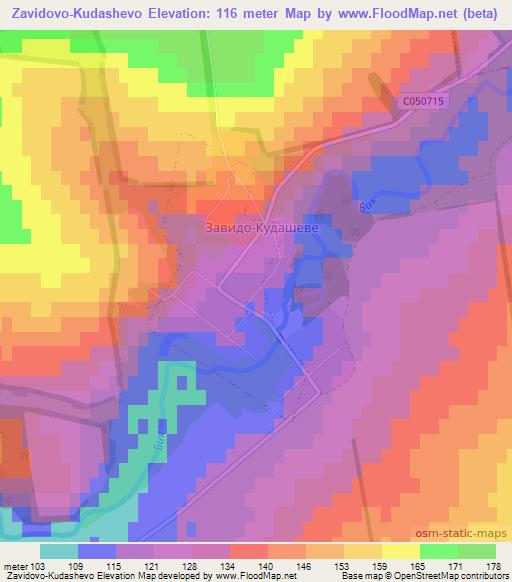 Zavidovo-Kudashevo,Ukraine Elevation Map