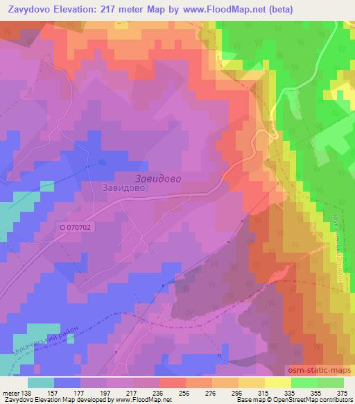 Zavydovo,Ukraine Elevation Map