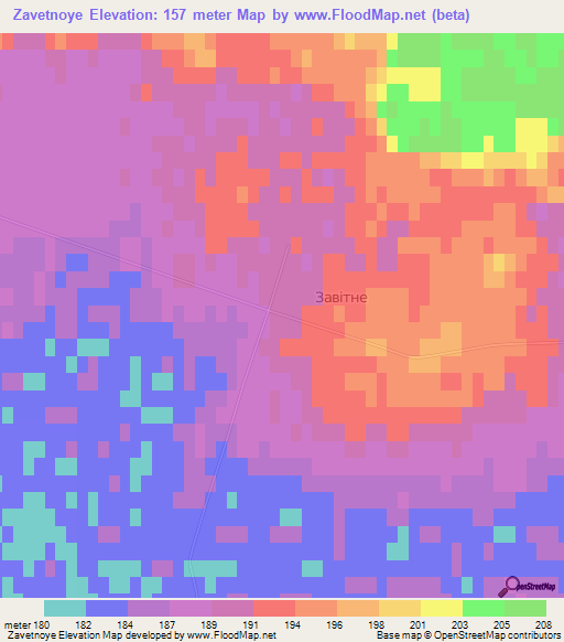Zavetnoye,Ukraine Elevation Map