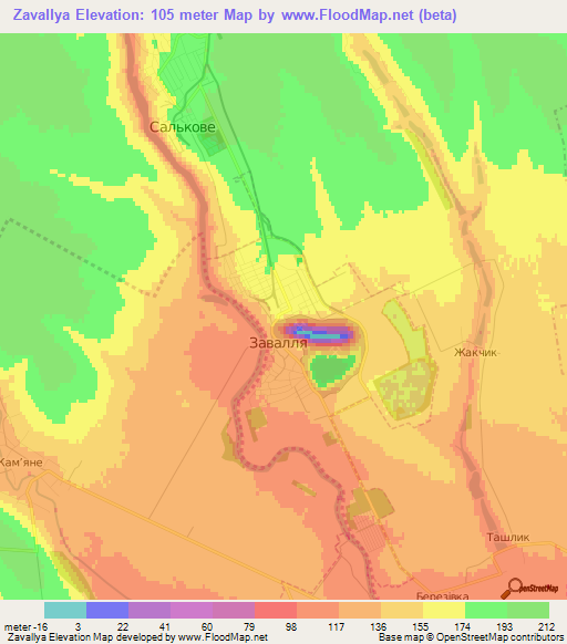 Zavallya,Ukraine Elevation Map