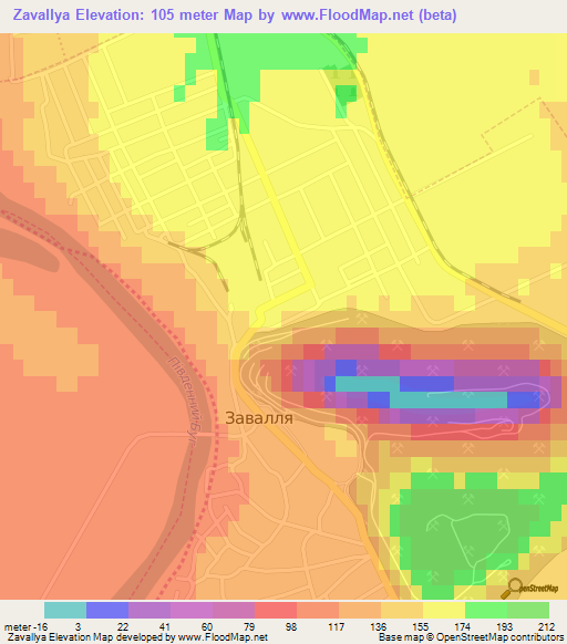 Zavallya,Ukraine Elevation Map